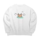 温泉グッズ@ブーさんとキリンの生活のしか温泉 Big Crew Neck Sweatshirt