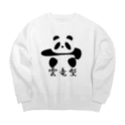 ブランケット大佐の土俵入りパンダ（雲竜型） Big Crew Neck Sweatshirt