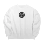 sengokuartの徳川家康 家紋 三つ葉左葵巴の紋 葵（黒） Big Crew Neck Sweatshirt