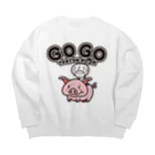 きくのらくがきのGO GO TONTON RIDER きく Big Crew Neck Sweatshirt