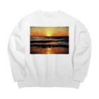 One natureのオレンジ夕日 Big Crew Neck Sweatshirt