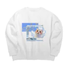 睡眠睡魔の猫サブカル水色 Big Crew Neck Sweatshirt