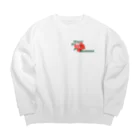 Wear the Moment のred flower Big Crew Neck Sweatshirt