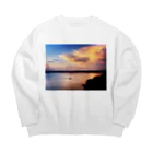 LhSTOREの夕焼け船 Big Crew Neck Sweatshirt