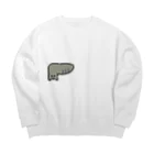 ねこやにわとりやの肝臓キジトラ猫 Big Crew Neck Sweatshirt