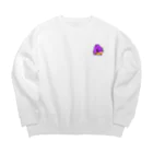 とらとねるの食べすぎたっぽい　紫 Big Crew Neck Sweatshirt