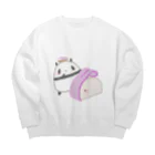 うさやのかまぼこが持つポテンシャルにほれぼれするパンダ Big Crew Neck Sweatshirt