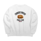 メシテロタイプ（飯テロTシャツブランド）の揚げ花巻（油炸花巻）（ビンテージ風） Big Crew Neck Sweatshirt