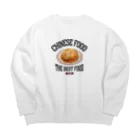 メシテロタイプ（飯テロTシャツブランド）のかに玉天津飯（芙蓉蟹）（ビンテージ風） Big Crew Neck Sweatshirt