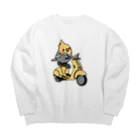 Cody the LovebirdのChubby Bird バイクに乗ったオカメインコ Big Crew Neck Sweatshirt