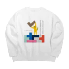 mapechiのトラネコしまお、たまには頭も体も動かそう。 Big Crew Neck Sweatshirt