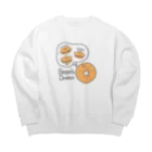 とことこ(パンの人)のベーグルズドリーム(カラー) Big Crew Neck Sweatshirt