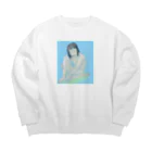 风香の水色の女の子 Big Crew Neck Sweatshirt