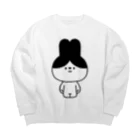 こつｗのおみせの量産うさぎ はちわれ Big Crew Neck Sweatshirt