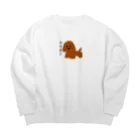 もつれ毛のアホ毛犬 Big Crew Neck Sweatshirt