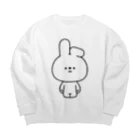 こつｗのおみせの量産うさぎ みみおれ Big Crew Neck Sweatshirt