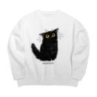 たたメーピーのBlack cat たたメーピー Big Crew Neck Sweatshirt