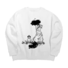 山形屋米店のクロード・モネ「日傘をさす女」 Big Crew Neck Sweatshirt