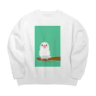 石丸沙織のポチャ白文鳥ちゃん Big Crew Neck Sweatshirt