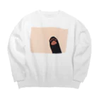 ちくわぶのねこのて（黒） Big Crew Neck Sweatshirt