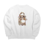 ブルースカイのおにさん Big Crew Neck Sweatshirt