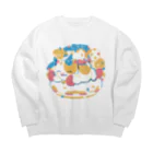 はとむぎのおいわいこむぎ Big Crew Neck Sweatshirt