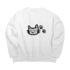 chiro&kuroのみみさんと足跡 Big Crew Neck Sweatshirt