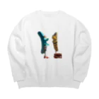 poopoの頭が悪そうなチョコバナナ Big Crew Neck Sweatshirt