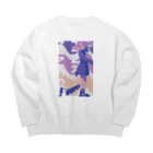 ピンク髪人間、それ以外ものパープルピンク人間 Big Crew Neck Sweatshirt