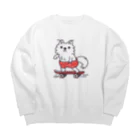 イラスト MONYAAT の赤ぱんポメラのスケボー Big Crew Neck Sweatshirt