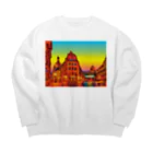 GALLERY misutawoのドレスデン 夕暮れの街角 Big Crew Neck Sweatshirt