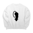 ﾘﾀﾘﾝのお店の黒すぎる猫 Big Crew Neck Sweatshirt