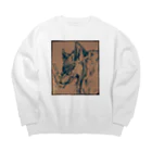 LILIの灰の狼【LUNA 】 Big Crew Neck Sweatshirt