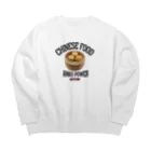 メシテロタイプ（飯テロTシャツブランド）のごま団子（芝麻饺子）（ビンテージ風） Big Crew Neck Sweatshirt