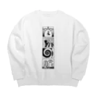 太陽の眼の太陽の眼 文字絵SP(黒/縦長/両面) Big Crew Neck Sweatshirt