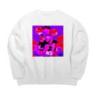 Dog driving through schoolのめっちゃ花 Big Crew Neck Sweatshirt