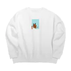 りりのお絵描き屋さんの凛としたコーギー Big Crew Neck Sweatshirt