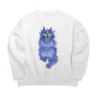 segasworksのながいねこ（お座り） Big Crew Neck Sweatshirt