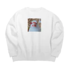 白文鳥にかの日課。のにかくん、鼻の上に種のカラ気づかず。 Big Crew Neck Sweatshirt