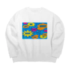 フォーヴァのコミックBLUE Big Crew Neck Sweatshirt