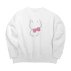 manami♡Milkの白いねこちゃん Big Crew Neck Sweatshirt