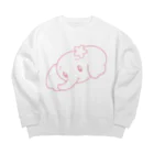 そぼろのスプリングぱおみん　顔　ピンク Big Crew Neck Sweatshirt