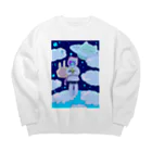 ぴんころのねこねこ宇宙 Big Crew Neck Sweatshirt