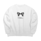 savannahのRibbon-Black Big Crew Neck Sweatshirt