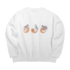 渡邊野乃香のお店のぽんちゃんむーちゃん柄 Big Crew Neck Sweatshirt