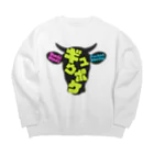 GyuUGyuUの顔面牛 Big Crew Neck Sweatshirt