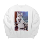 羊毛けだまkanaのユキヒョウもっふもふ02 Big Crew Neck Sweatshirt