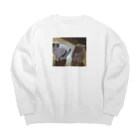 笑顔咲きの気まずい猫 Big Crew Neck Sweatshirt