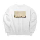 あべこのお店 の猫お昼寝 Big Crew Neck Sweatshirt