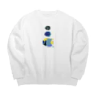 栗坊屋のタテジマキンチャクダイ親子 Big Crew Neck Sweatshirt